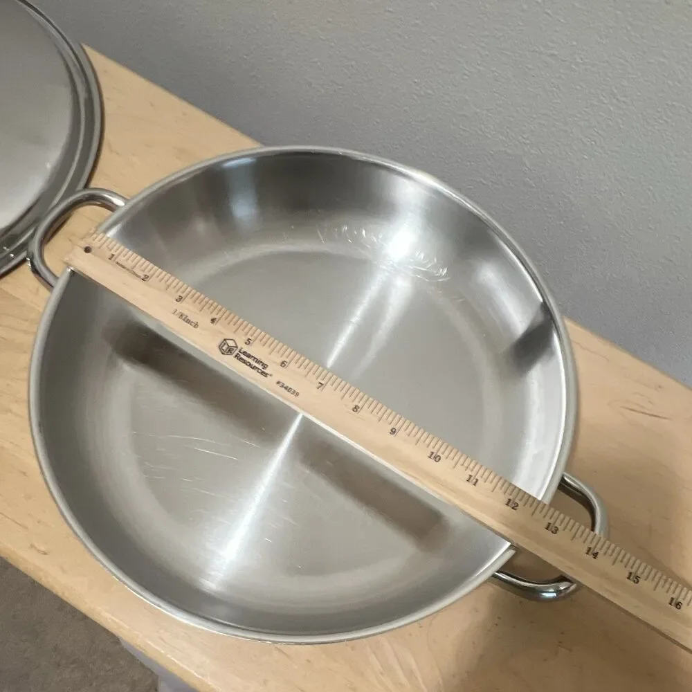 Neova By Vita Mix 5 Ply Stainless Steel Made In USA 13” Chef Pan W Lid